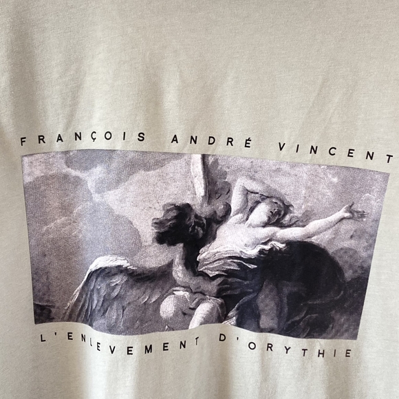 Preloved Reclaimed Vintage Men's Mint Green T-Shirt with Artistic Print fits M - Picture 6 of 11